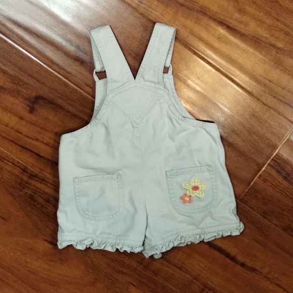 Mini Wear Cream Embroidered Daisy Butterfly & Floral Button Top Overalls - Picture 3 of 15